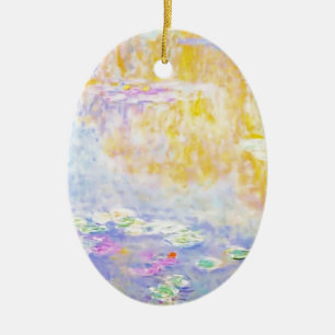 abstract, monet water lilies 7 ceramic ornament