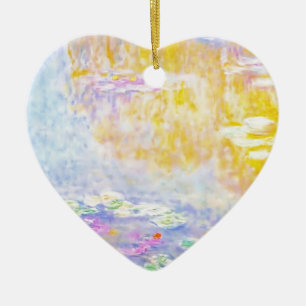 abstract, monet water lilies 7 ceramic ornament