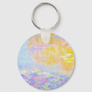 abstract, monet water lilies 7 keychain