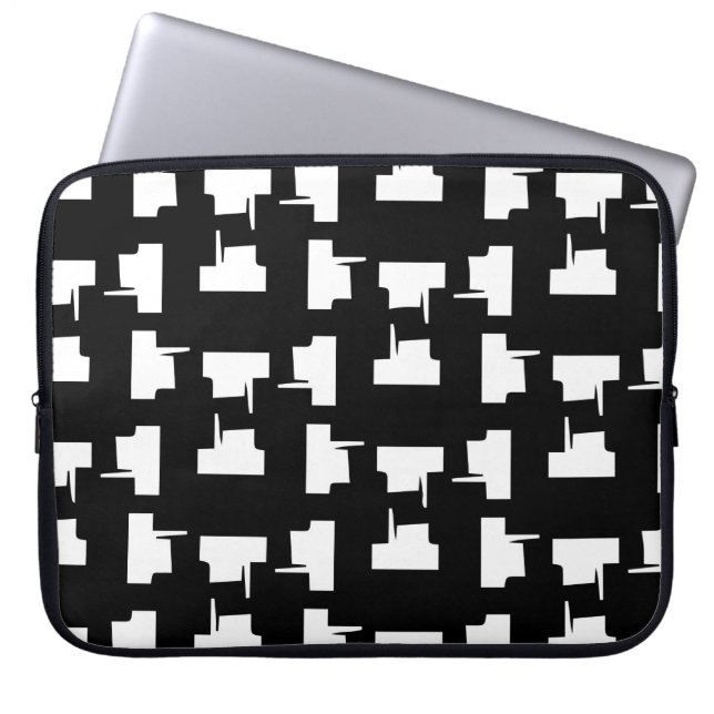 Abstract monochrome background. Halftone illustrat Laptop Sleeve (Front)