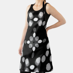 Abstract Monochrome Bokeh Dots Pattern Apron