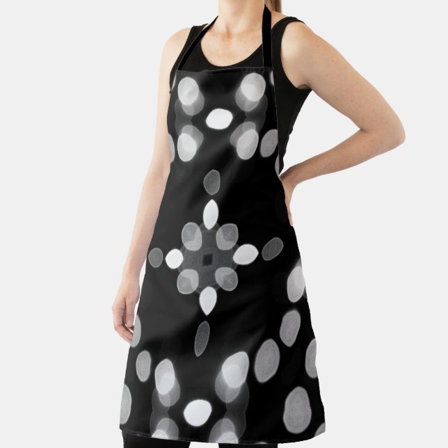 Abstract Monochrome Bokeh Dots Pattern Apron (Insitu)