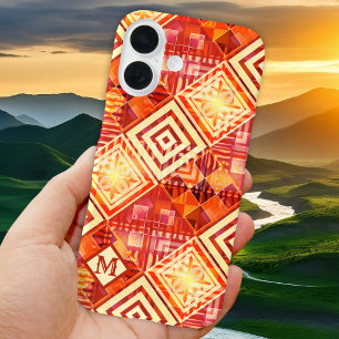 Abstract Monogram Geometric Pattern Phone Case