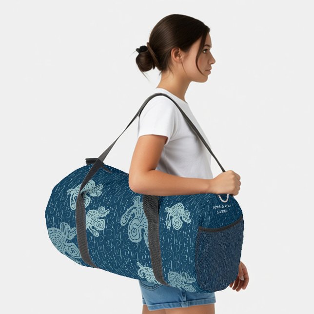 Abstract Monogram Pattern Duffle Bag (Chic monogrammed practical duffel bag)