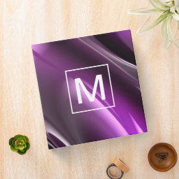 Abstract Monogram Purple Binder