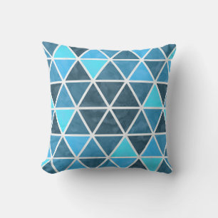 Abstract Monotone Triangular David Jewish Star 2 Throw Pillow