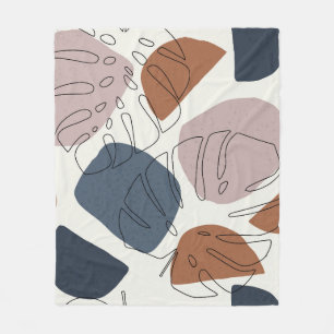 Abstract Monstera  Fleece Blanket