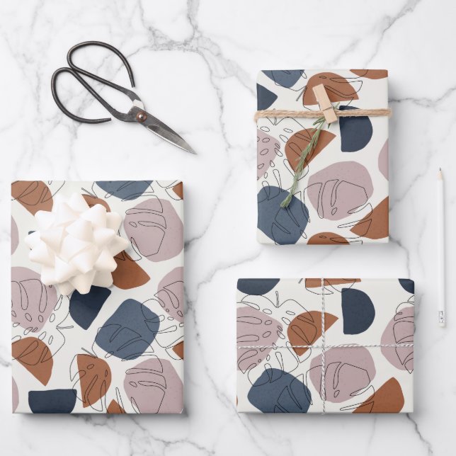 Abstract Monstera   Wrapping Paper Sheet (Front)