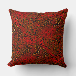 Abstract montage of red rectangular mosaic remains throw pillow