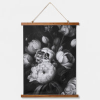 Abstract Moody florals in black and white