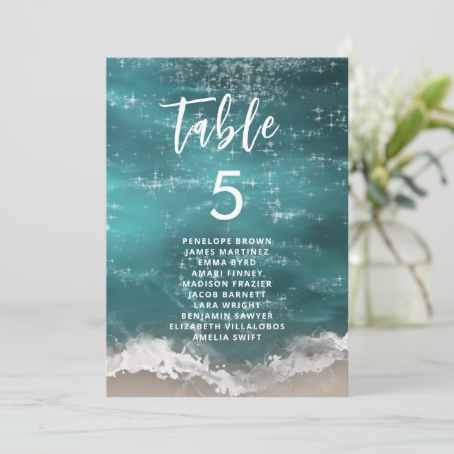 Abstract Moody Ocean Beach Table Seating Charts (Standing Front)