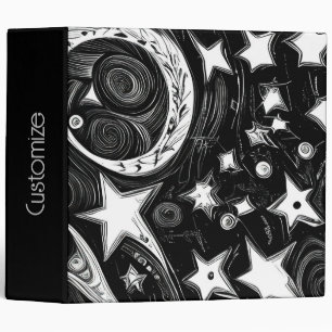 Abstract Moon And Stars Binder