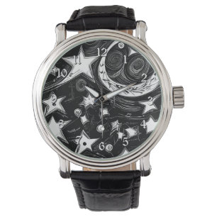 Abstract Moon And Stars Watch