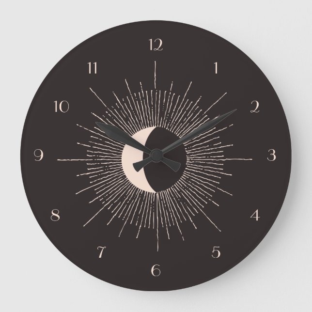 Abstract Moon Burst Eclipse Large Clock (Front)