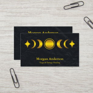 Abstract Moon Phase Gold Spiritual Energie Heiler  Business Card