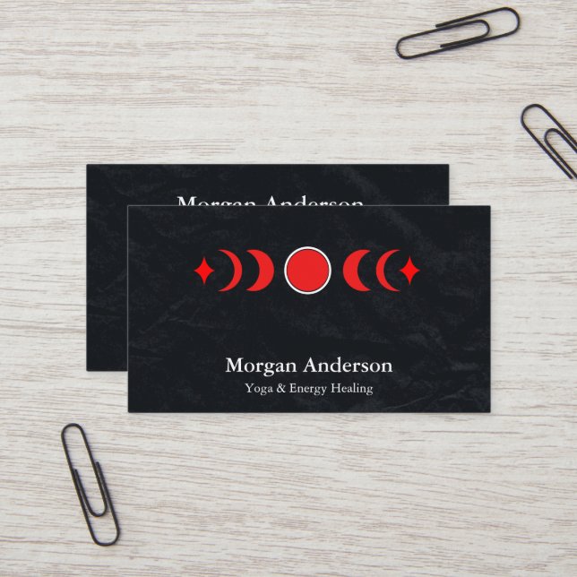 Abstract Moon Phase Gold Spiritual Energie Heiler  Business Card (Front/Back In Situ)
