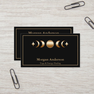 Abstract Moon Phase Gold Spiritual Energie Heiler Business Card