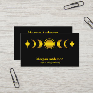Abstract Moon Phase Gold Spiritual Energie Heiler  Business Card