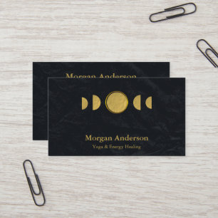 Abstract Moon Phase Gold Spiritual Energie Heiler  Business Card