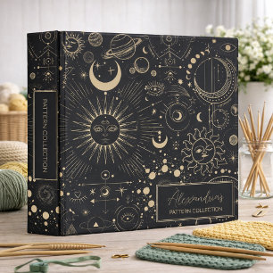 Abstract Moon Phases Pattern Keeper Binder