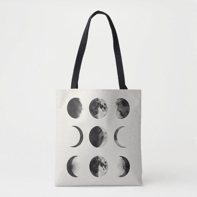 Abstract Moon Phases Wall Art Poster | Minimal Cel Tote Bag (Front)