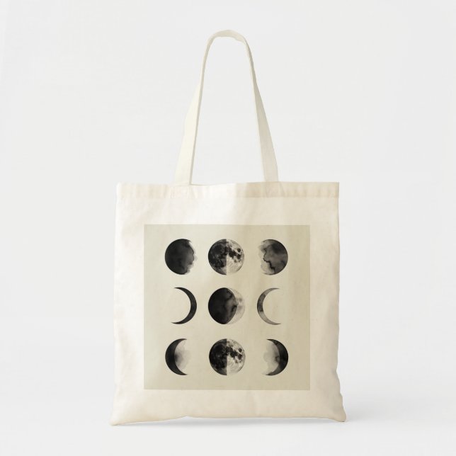 Abstract Moon Phases Wall Art Poster | Minimal Cel Tote Bag (Front)