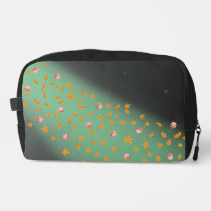 Abstract moonlight autumn leaves roses dopp kit