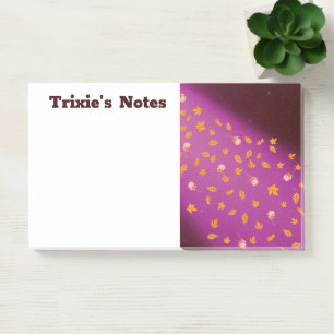 Abstract moonlight autumn leaves roses post-it notes