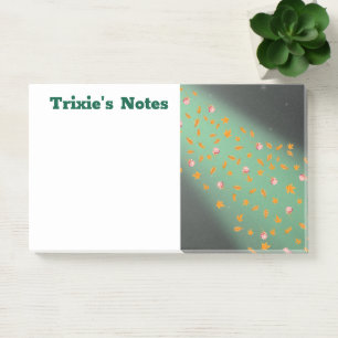 Abstract moonlight autumn leaves roses post-it notes