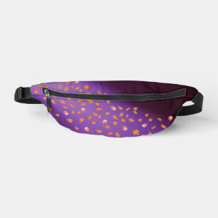 Abstract moonlight autumn leaves roses printed  fanny pack