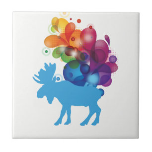 Abstract Moose Ceramic Tile