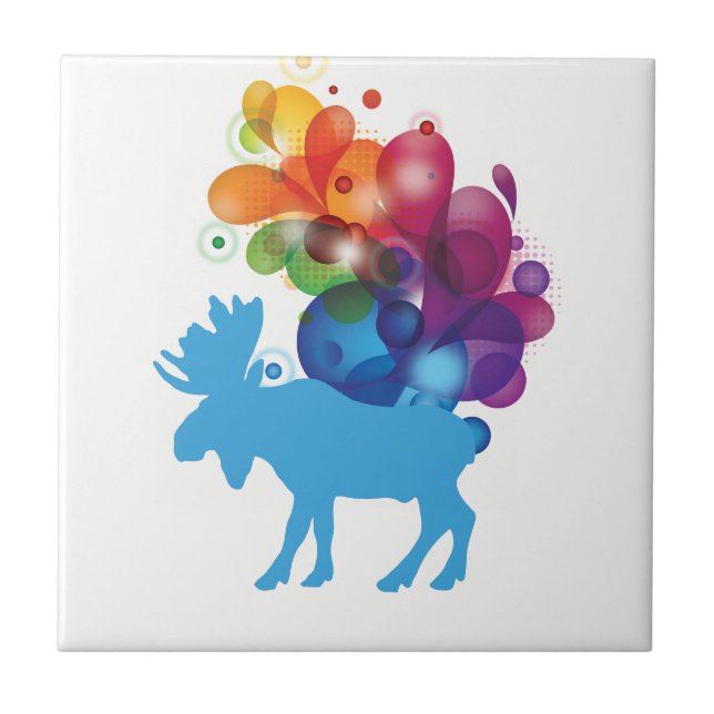 Abstract Moose Ceramic Tile (Front)