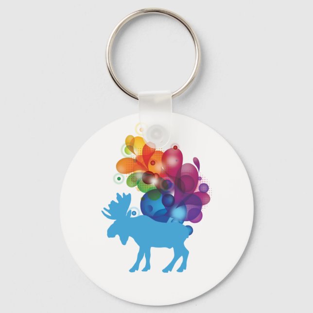 Abstract Moose Keychain (Front)