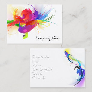 Abstract Morning Glory Lorikeet Paint Splatters 2 Business Card
