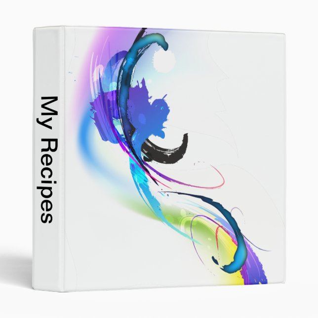 Abstract Morning Glory Paint Splatters Binder (Front/Spine)