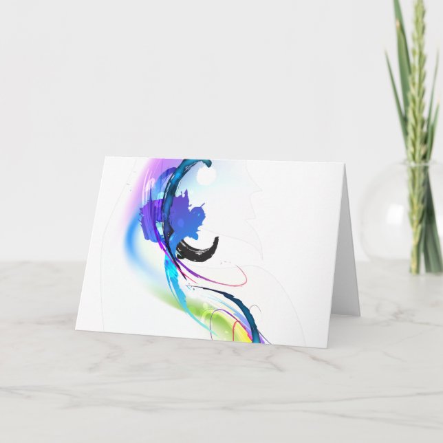 Abstract Morning Glory Paint Splatters Card (Front)