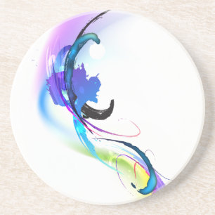 Abstract Morning Glory Paint Splatters Coaster