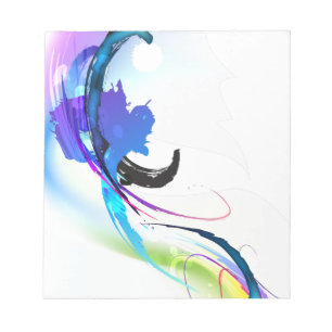 Abstract Morning Glory Paint Splatters Notepad