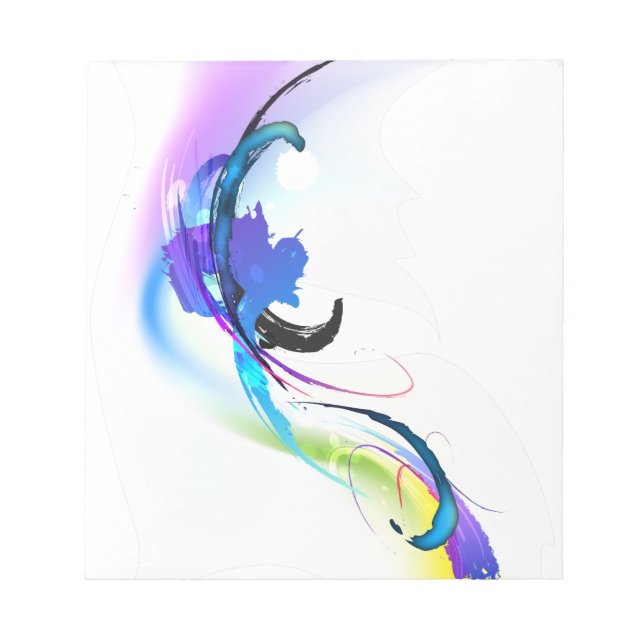 Abstract Morning Glory Paint Splatters Notepad (Front)