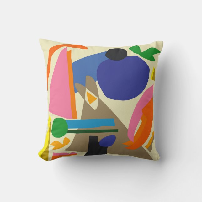 Abstract Morning Throw Pillow (Front)
