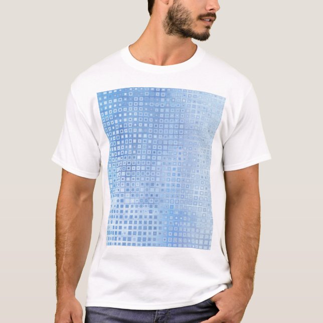 Abstract Mosaic Blue: Glossy Background T-Shirt (Front)