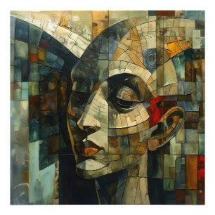 Abstract Mosaic Face Photo Print