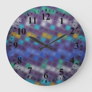 Abstract Mosaic Glass Pattern #6 Large Clock