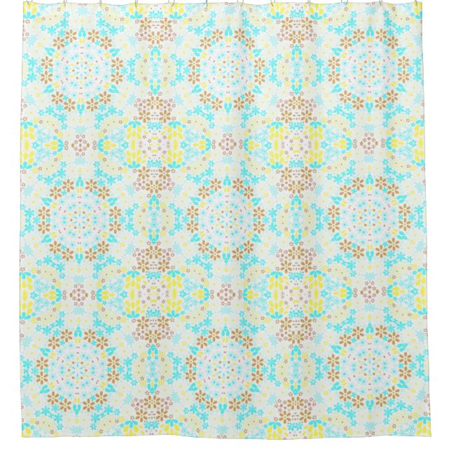 Abstract mosaic kaleidoscopic floral flowers white (Front)