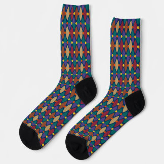 Abstract Mosaic Lattice Pattern in Deep Violet and Socks