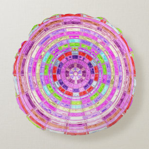 Abstract Mosaic Pattern #9 Round Pillow