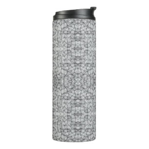 Abstract Mosaic Pattern   Cracked Stone Thermal Tumbler