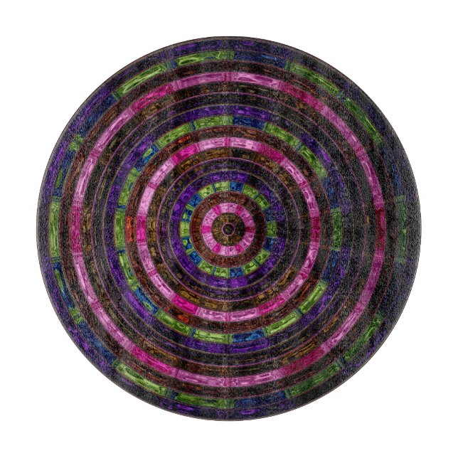 Abstract Mosaic Stained Glass #5 Cutting Board (Front)