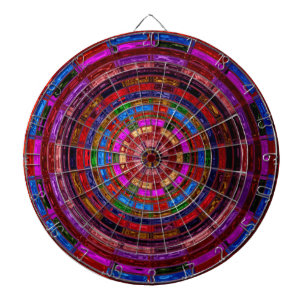 Abstract Mosaic Stained Glass #9 Dartboard