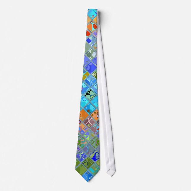 Abstract Mosaic Stained Glass Pattern Tie (Front)